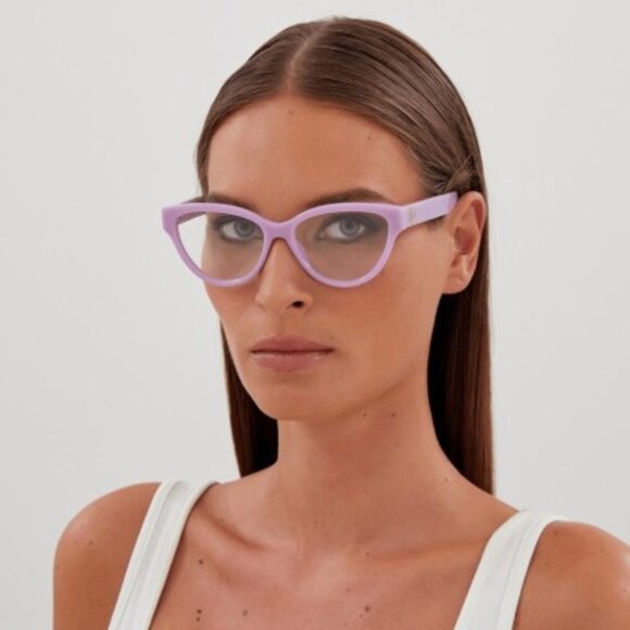 Gucci GG1581O 004 Eyeglasses Violet 55mm Cat Eye Frame - Picture 1 of 11